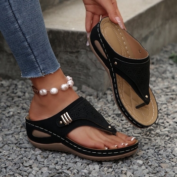 Γυναικεία σανδάλια με πλέξη ψαριού, στρογγύλο άκρο, PU πάνω μέρος, PU σόλα, χωρίς επένδυση