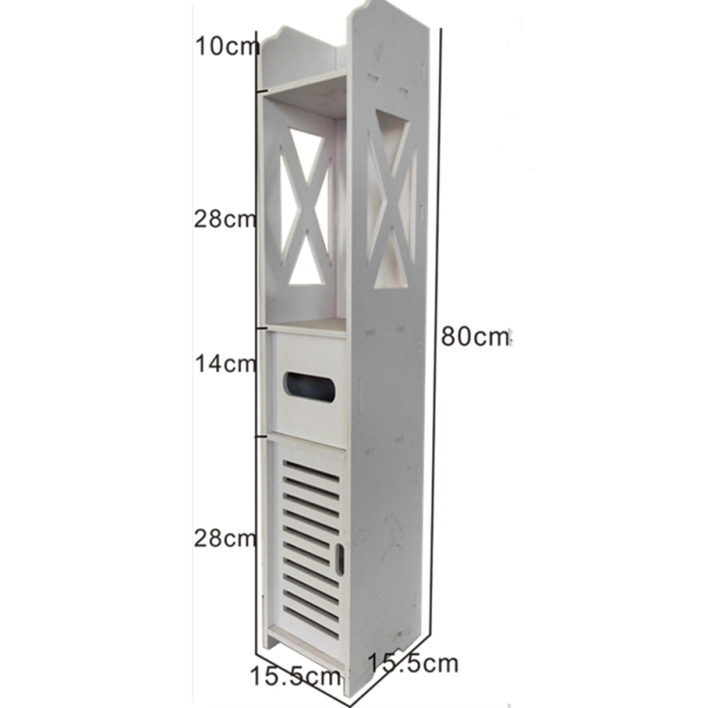 Fürdőszobai tároló szekrény - padlón álló (mobil, vízálló, forgó, 4 szintes)
