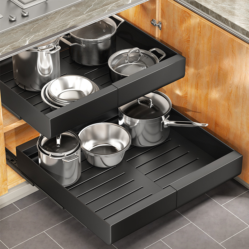 Teleskoopne köögisalvestusriiul - mitmekülgne, paigaldust vajab, süsinikteras, kaasaegne minimalistlik disain, ilmunud 2024