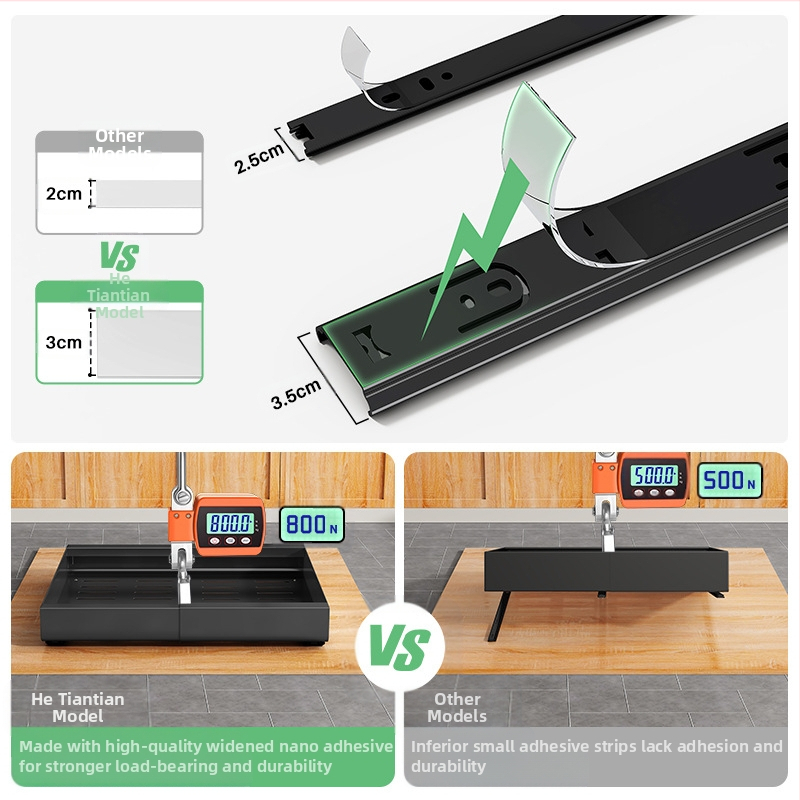 Телескопичен кухненски рафт за съхранение - мултифункционален, без монтаж, карбонова стомана, модерен минималистичен дизайн, пуснат през 2024 г.