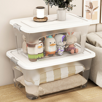 Κουτί αποθήκευσης από πλαστικό με ρόδες — Πολυχρηστική, Χωρητικότητα 50–60 L, Ανθεκτικό στη σκόνη και στην υγρασία, Μοντέλα 5501–5506