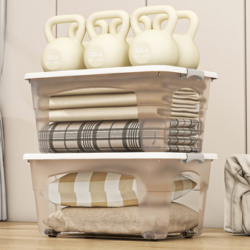 Κουτί αποθήκευσης από πλαστικό με ρόδες — Πολυχρηστική, Χωρητικότητα 50–60 L, Ανθεκτικό στη σκόνη και στην υγρασία, Μοντέλα 5501–5506