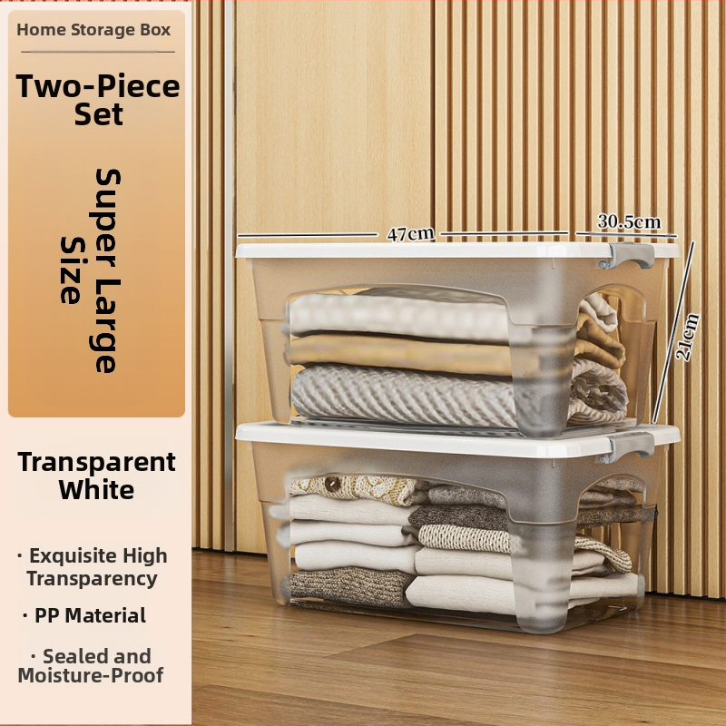 Пластмасова кутия за съхранение с колела — мултифункционална, 50–60 л, прахоустойчива и влагозащитна