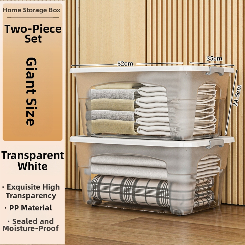 Пластмасова кутия за съхранение с колела — мултифункционална, 50–60 л, прахоустойчива и влагозащитна