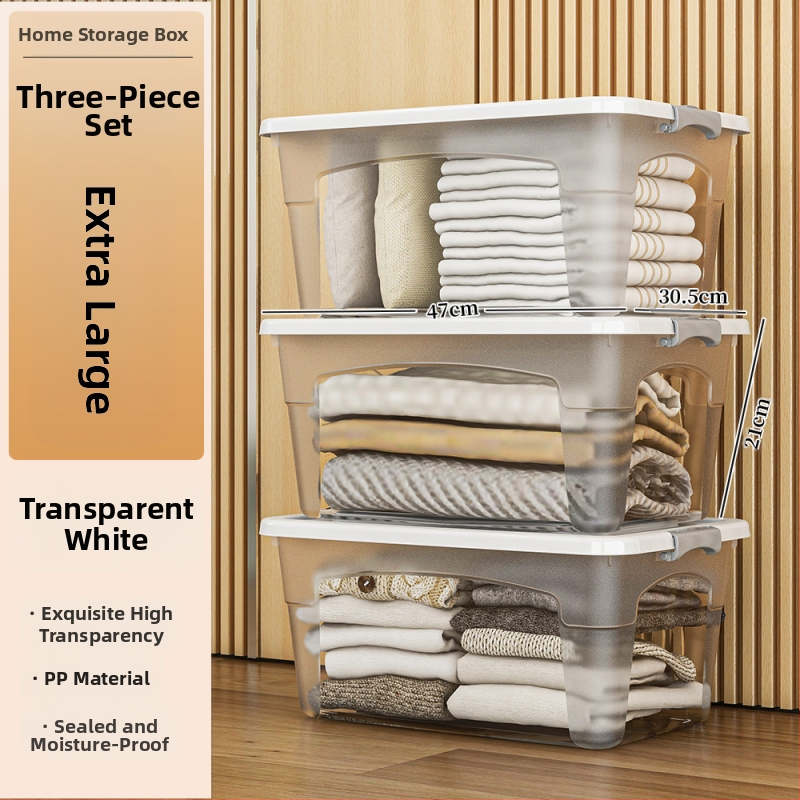 Пластмасова кутия за съхранение с колела — мултифункционална, 50–60 л, прахоустойчива и влагозащитна