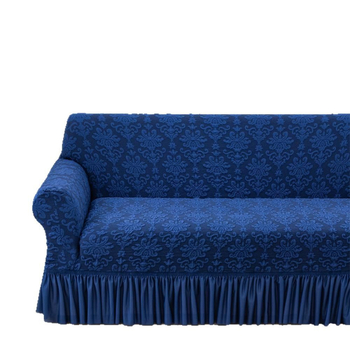 Диванска покривка със стил пола, еластична, антиплъзгаща се, жакардова релефна шарка, полиестер.