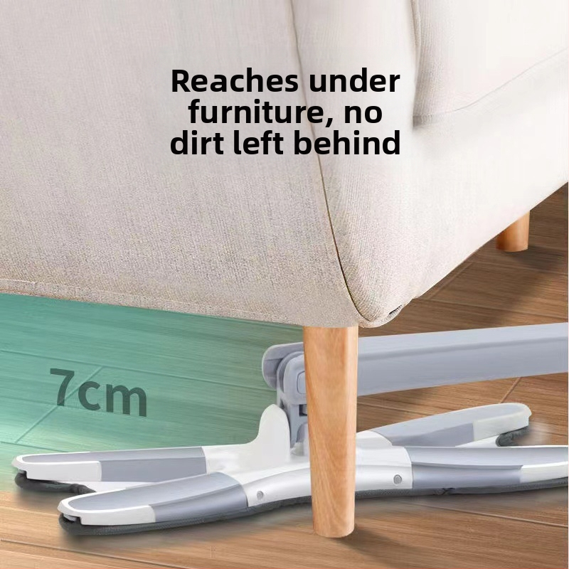 Плосък моп с клип тип пеперуда — без ръце, сгъваем, за мокра и суха употреба