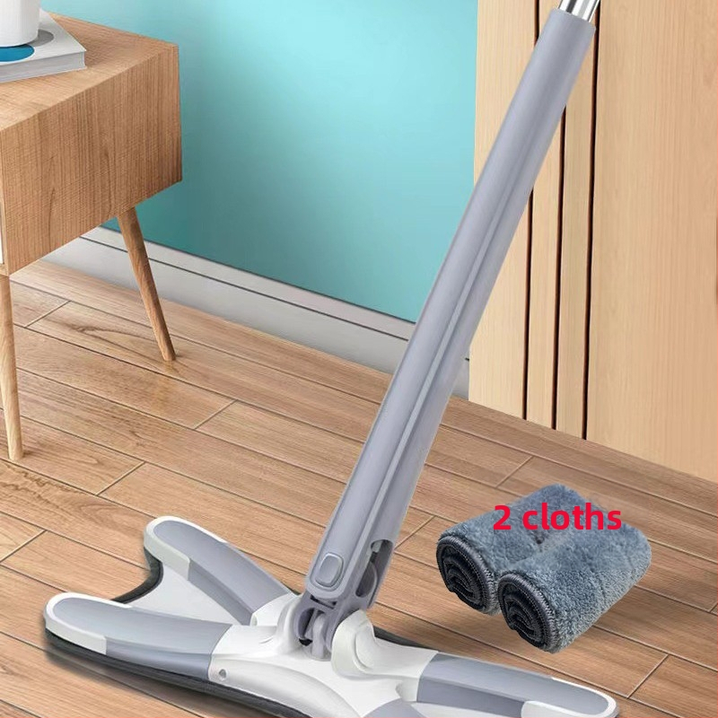 Pillangó klipszes lapos felmosó — kéz nélküli használat, összecsukható, nedves-száraz kettős használat