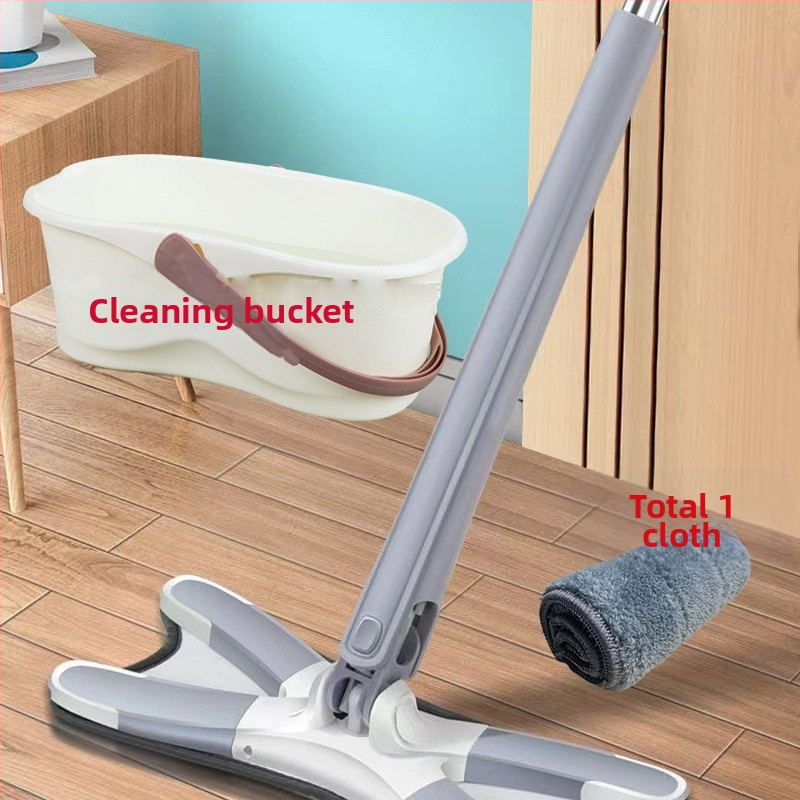 Pillangó klipszes lapos felmosó — kéz nélküli használat, összecsukható, nedves-száraz kettős használat