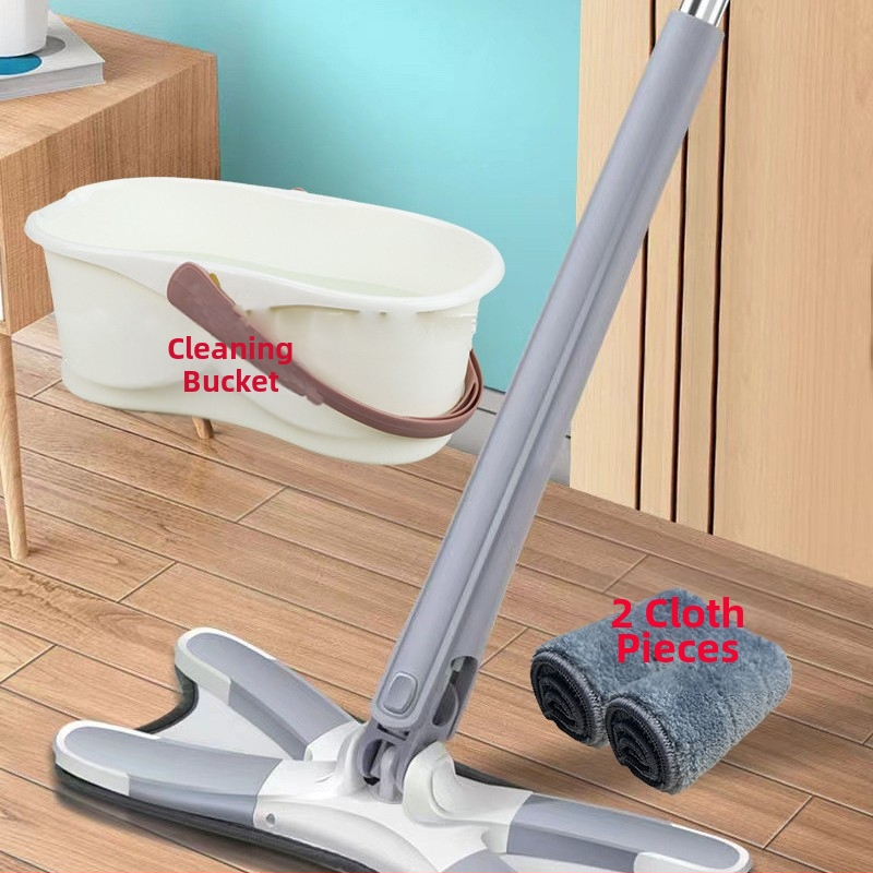 Pillangó klipszes lapos felmosó — kéz nélküli használat, összecsukható, nedves-száraz kettős használat