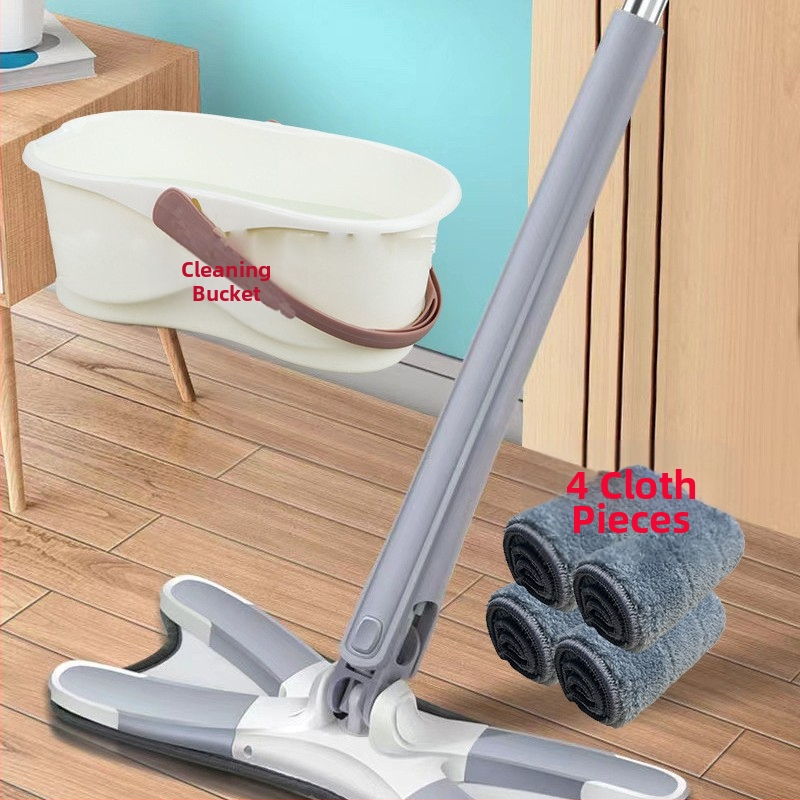 Pillangó klipszes lapos felmosó — kéz nélküli használat, összecsukható, nedves-száraz kettős használat