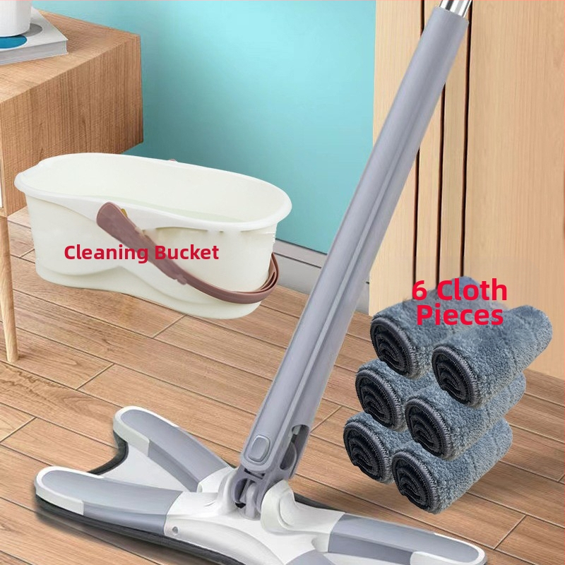 Pillangó klipszes lapos felmosó — kéz nélküli használat, összecsukható, nedves-száraz kettős használat