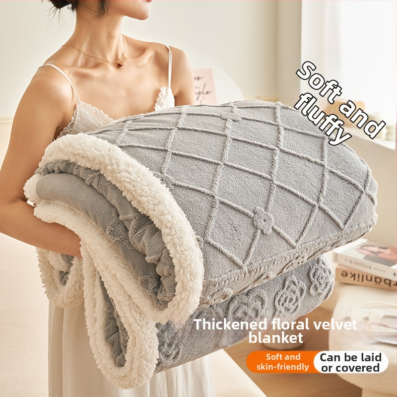 Bárány-fleece pléd irodai pihenéshez – Geometriai minta, Tavasz és Ősz (Anyag: Egyéb; Szűkülés 5%; Stílus: Egyszerű és modern)