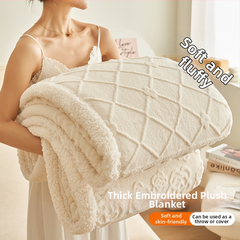 Bárány-fleece pléd irodai pihenéshez – Geometriai minta, Tavasz és Ősz (Anyag: Egyéb; Szűkülés 5%; Stílus: Egyszerű és modern)