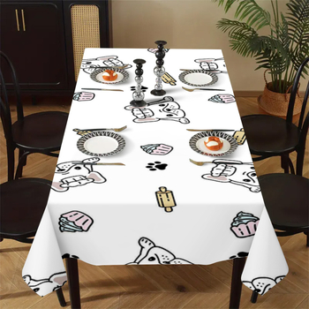 Покривка за маса с 3D дигитален принт, полиестер, правоъгълна, модерен минималистичен стил