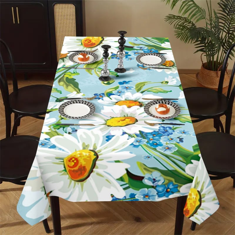 Покривка за маса с 3D дигитален принт, полиестер, правоъгълна, модерен минималистичен стил