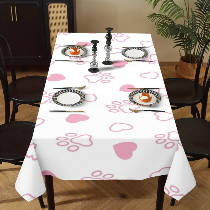 Față de masă cu imprimare digitală 3D, poliester, dreptunghiulară, stil minimalist modern