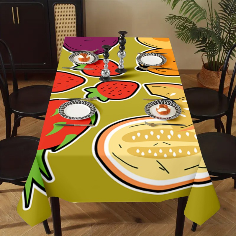 Față de masă cu imprimare digitală 3D, poliester, dreptunghiulară, stil minimalist modern