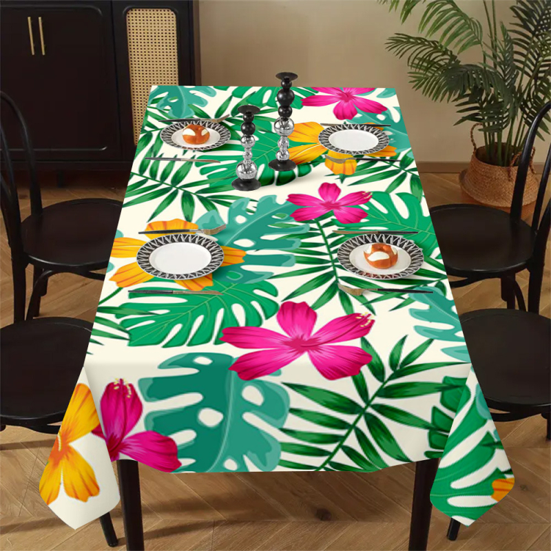 Față de masă cu imprimare digitală 3D, poliester, dreptunghiulară, stil minimalist modern