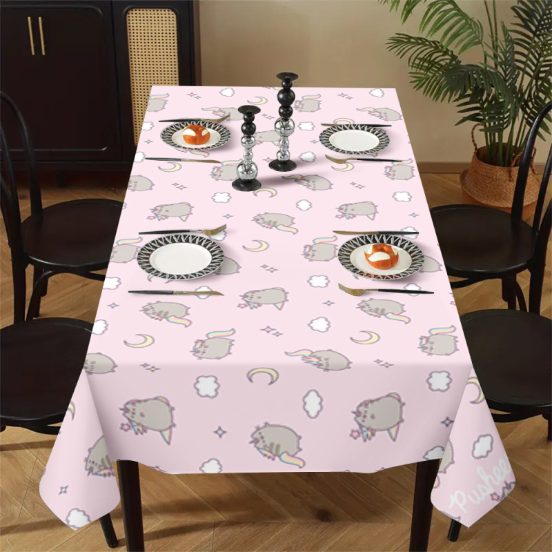 Față de masă cu imprimare digitală 3D, poliester, dreptunghiulară, stil minimalist modern