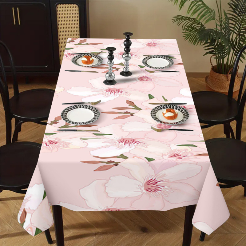 Față de masă cu imprimare digitală 3D, poliester, dreptunghiulară, stil minimalist modern