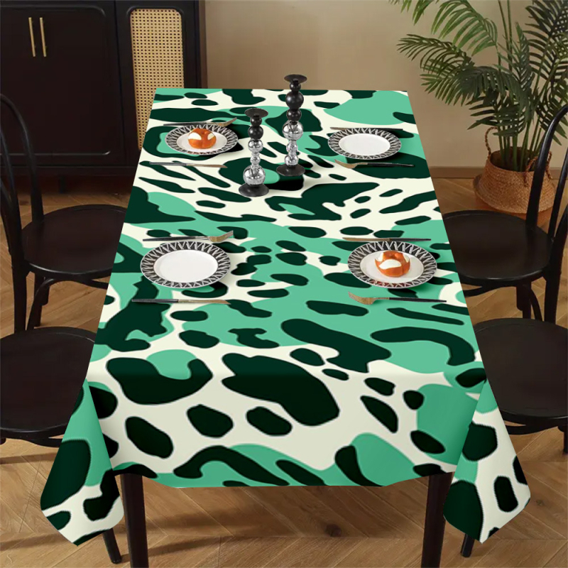 Față de masă cu imprimare digitală 3D, poliester, dreptunghiulară, stil minimalist modern