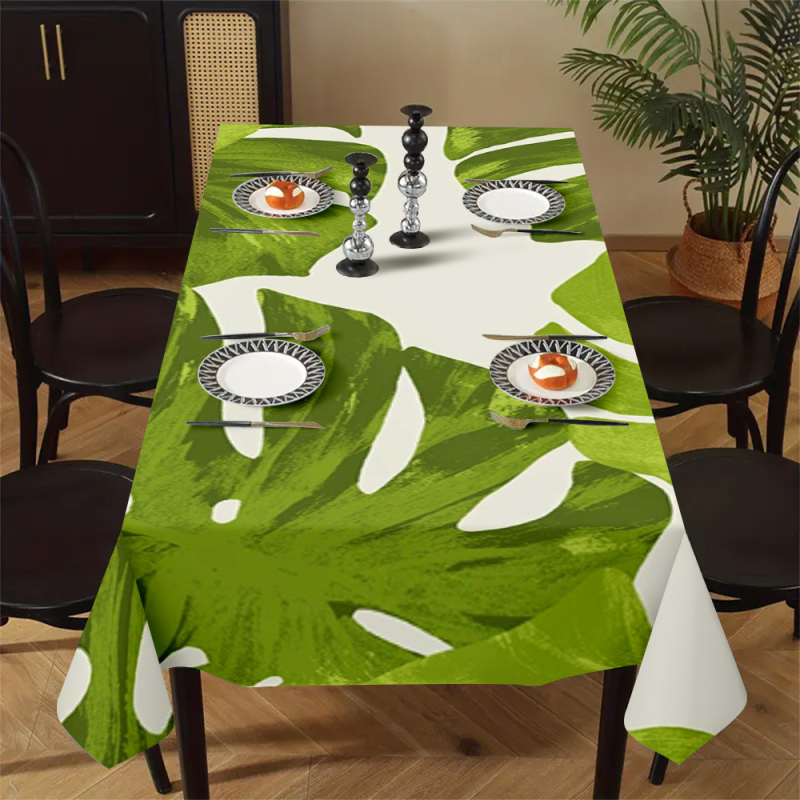 Față de masă cu imprimare digitală 3D, poliester, dreptunghiulară, stil minimalist modern