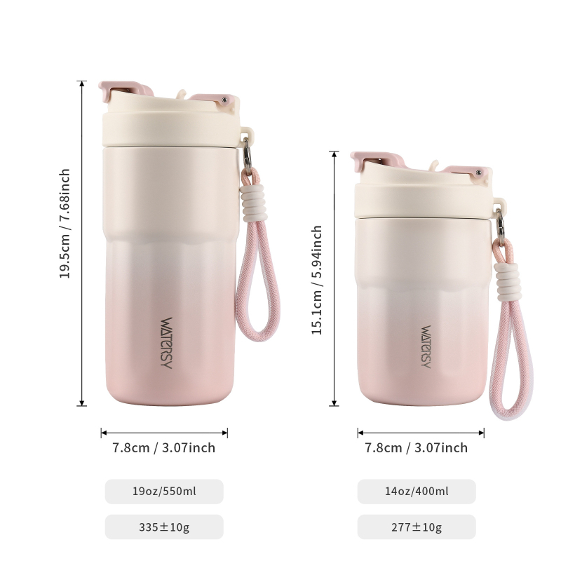 Termosz pohár 316-os rozsdamentes acél belső és külső falával, tealeeresztő kialakítás, 36 óránál hosszabb hőszigetelés, egyszerű stílus, irodai használat