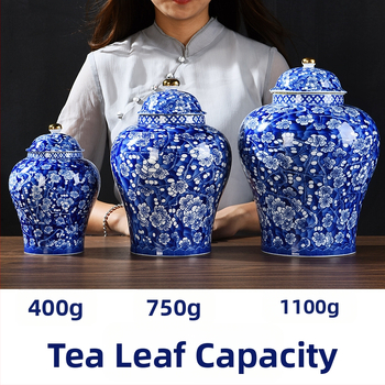 Κεραμικά δοχεία τσαγιού με μοτίβο άνθη δαμασκηνιάς, 2 κιλά, ρετρό στυλ διακριτικής πολυτέλειας