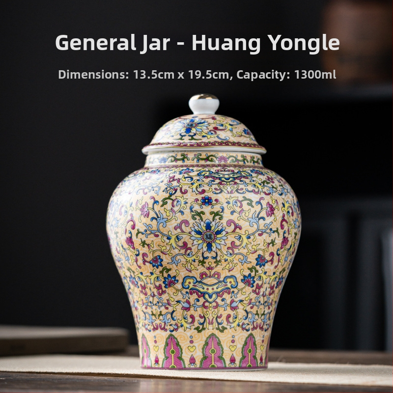 Kerámia teás tárolók szilva virág mintával, 2 kg, könnyed luxus retro stílus