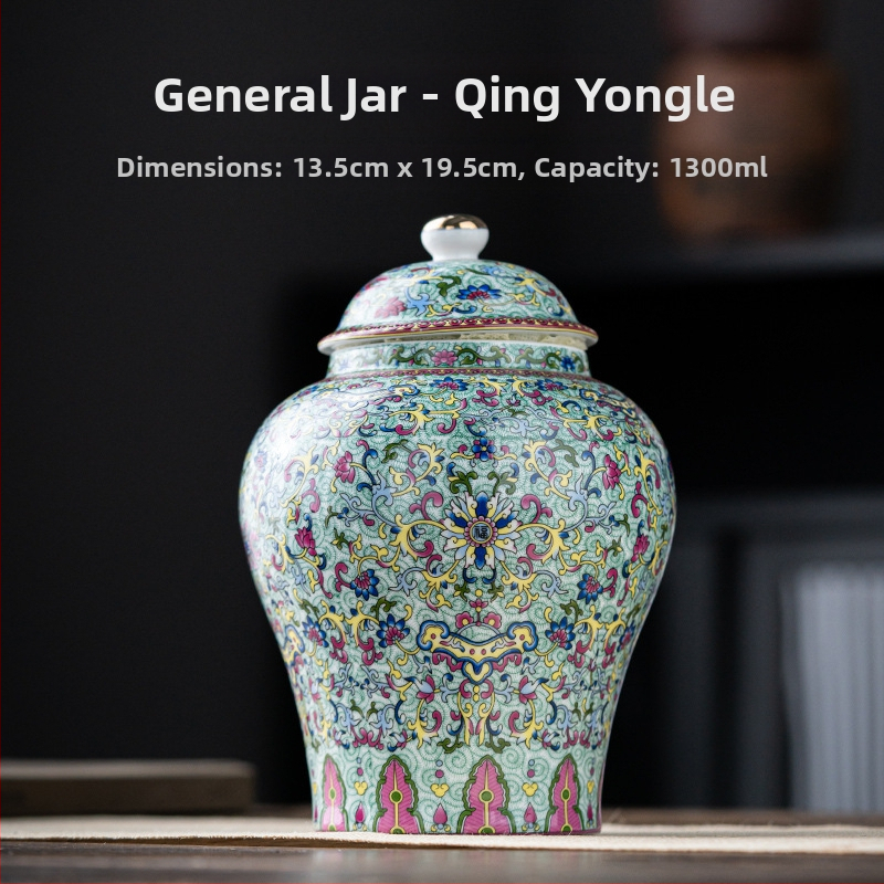 Kerámia teás tárolók szilva virág mintával, 2 kg, könnyed luxus retro stílus