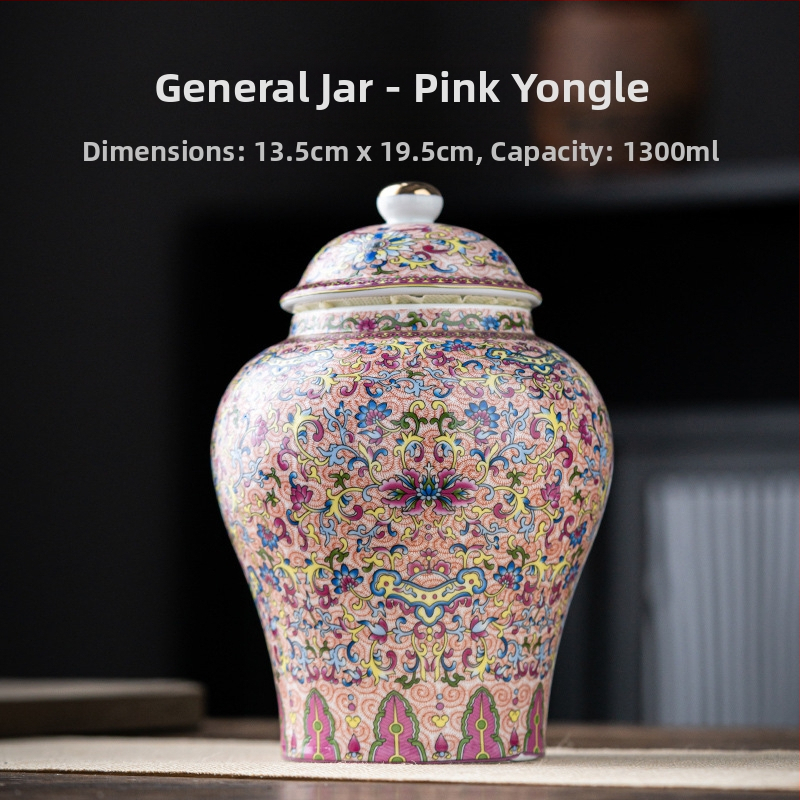 Kerámia teás tárolók szilva virág mintával, 2 kg, könnyed luxus retro stílus