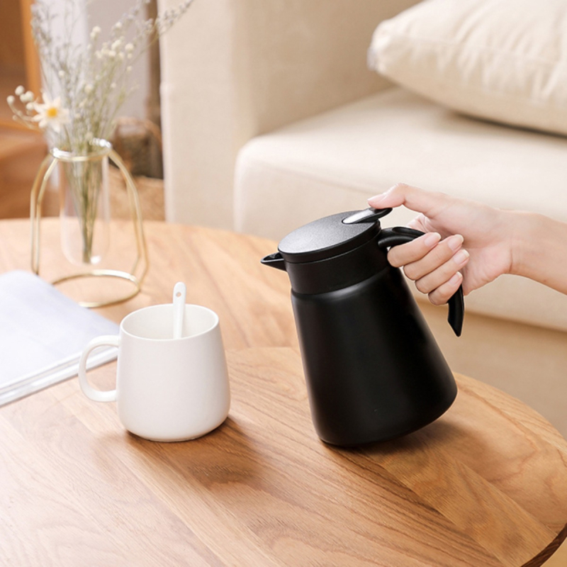 Európai stílusú termosz, dupla falú vákuum szigeteléssel, belső 304-es, külső 201-es rozsdamentes acél, fogantyúval