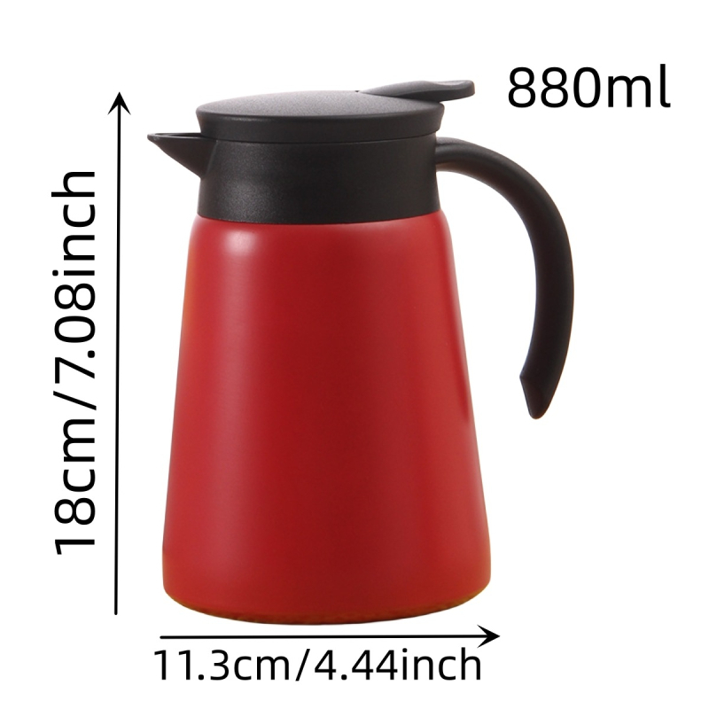 Európai stílusú termosz, dupla falú vákuum szigeteléssel, belső 304-es, külső 201-es rozsdamentes acél, fogantyúval