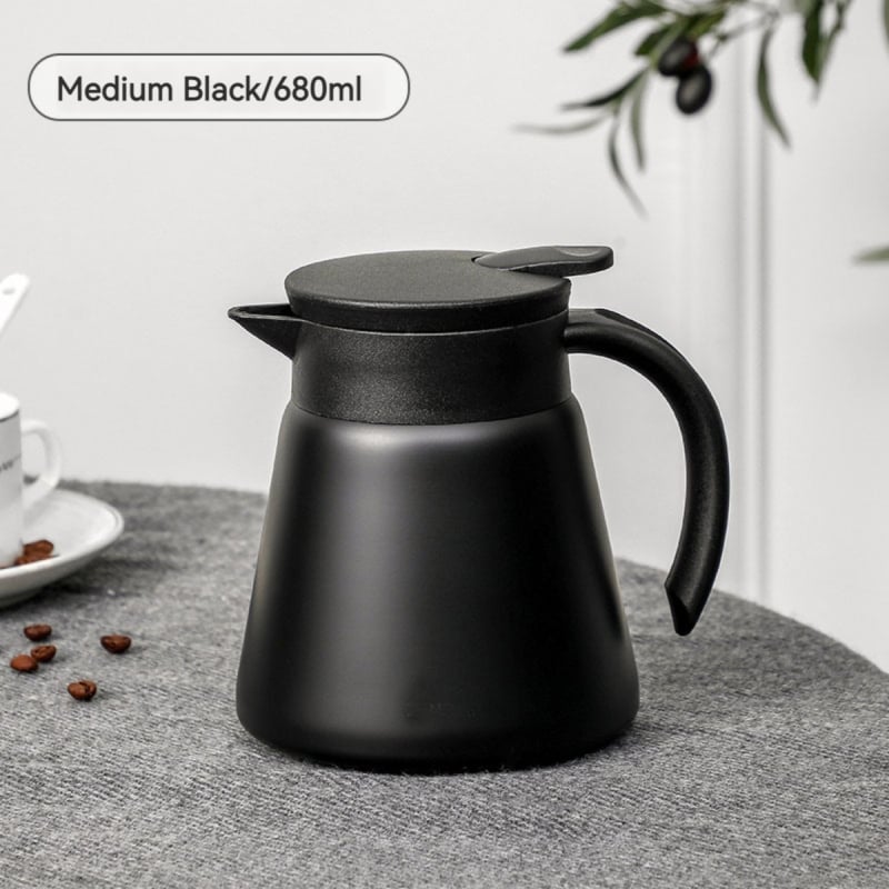 Európai stílusú termosz, dupla falú vákuum szigeteléssel, belső 304-es, külső 201-es rozsdamentes acél, fogantyúval