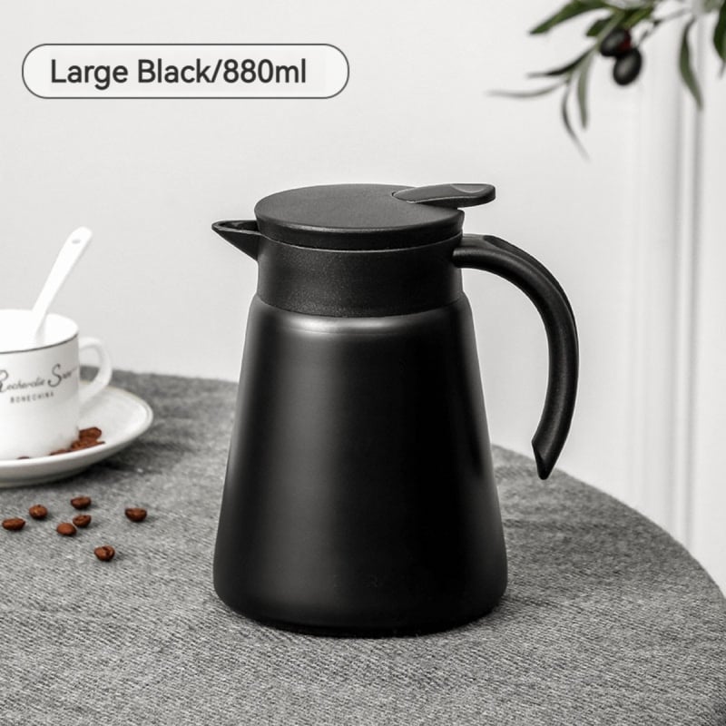 Európai stílusú termosz, dupla falú vákuum szigeteléssel, belső 304-es, külső 201-es rozsdamentes acél, fogantyúval