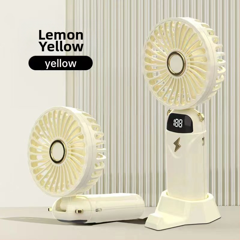 Ventilator de mână USB, pliabil, cu 5 palete, 5 trepte, baterie detașabilă 1000–1200 mAh, zgomot 45–50 dB