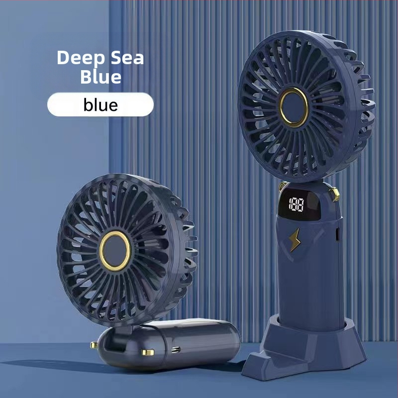 Ventilator de mână USB, pliabil, cu 5 palete, 5 trepte, baterie detașabilă 1000–1200 mAh, zgomot 45–50 dB