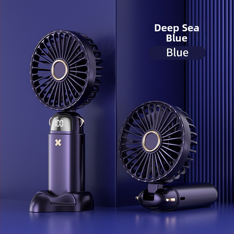 Ventilator de mână USB, pliabil, cu 5 palete, 5 trepte, baterie detașabilă 1000–1200 mAh, zgomot 45–50 dB