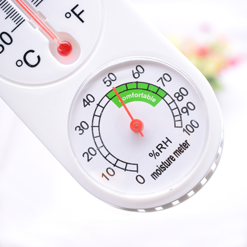 Higrometru de perete cu termometru, indicator analog, interval -30°C până la 50°C, 0-100% RH, precizie temperatură ±1°C, precizie umiditate ±5%