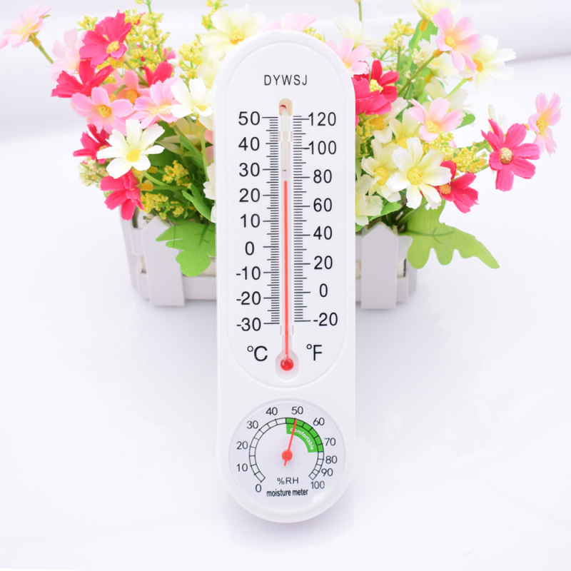 Higrometru de perete cu termometru, indicator analog, interval -30°C până la 50°C, 0-100% RH, precizie temperatură ±1°C, precizie umiditate ±5%