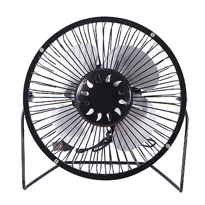 Ventilator metal de birou alimentat USB, cu palete de 4, motor brushless, funcționare silențioasă, 2 viteze