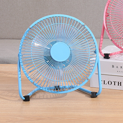 Ventilator metal de birou alimentat USB, cu palete de 4, motor brushless, funcționare silențioasă, 2 viteze