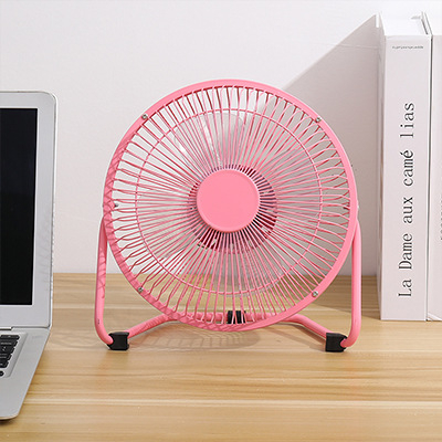 Ventilator metal de birou alimentat USB, cu palete de 4, motor brushless, funcționare silențioasă, 2 viteze