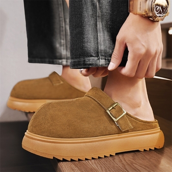 Muške lazy cipele – okrugli vrh, teksturiran gornji dio, gumeni potplat, PU uložak