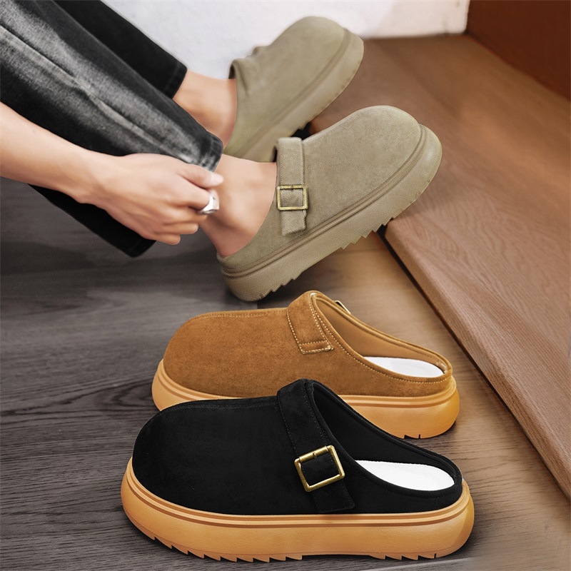 Muške lazy cipele – okrugli vrh, teksturiran gornji dio, gumeni potplat, PU uložak