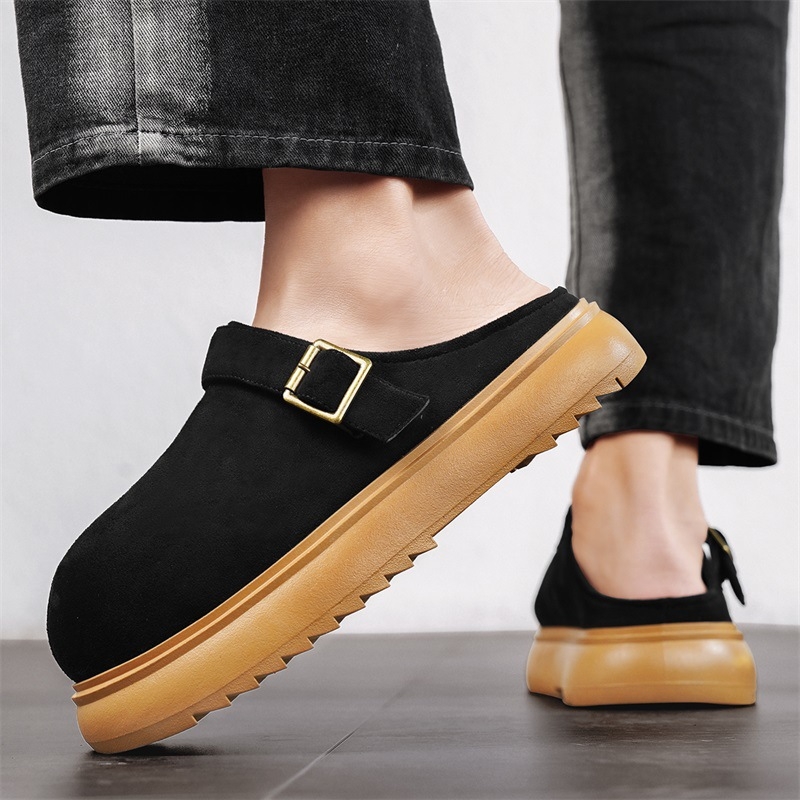 Muške lazy cipele – okrugli vrh, teksturiran gornji dio, gumeni potplat, PU uložak