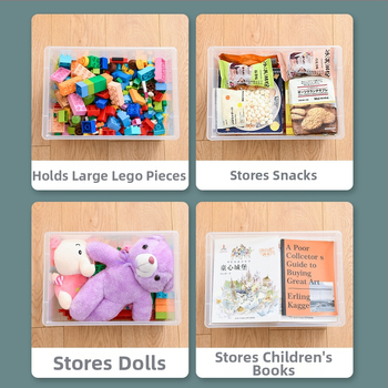 Κουτί αποθήκευσης παιχνιδιών για μπλοκ με καπάκι, διαφανές PP πλαστικό, δυνατότητα στοίβαξης, ανθεκτικό στη σκόνη, μοντέλο MD-0828