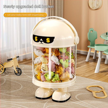 Пластмасова кутия за съхранение на играчки с прахозащитна тръба — модерен минималистичен стил за дневната