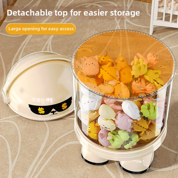 Πλαστικό κουτί αποθήκευσης παιχνιδιών με σωλήνα κατά της σκόνης — μοντέρνος μινιμαλιστικός σχεδιασμός για το σαλόνι